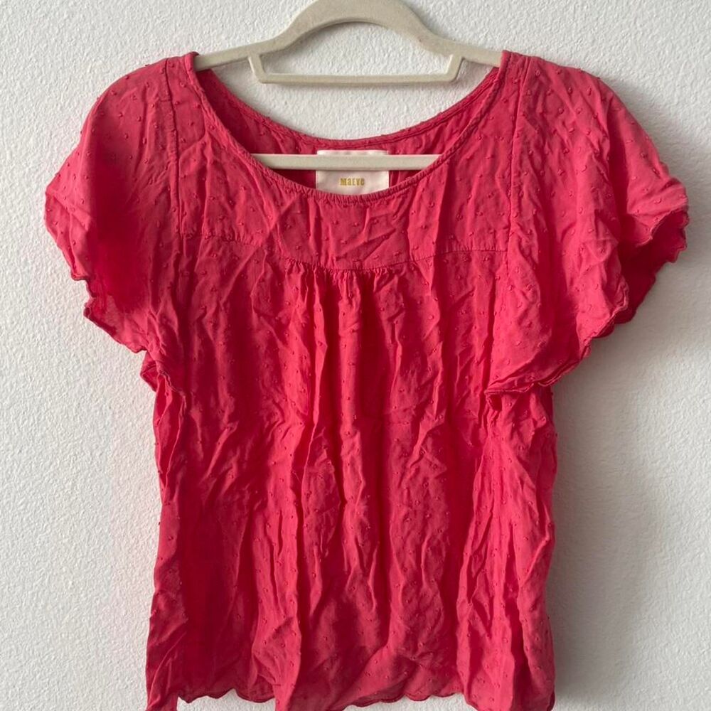 Anthropologie Women's Pink and Red Blouse